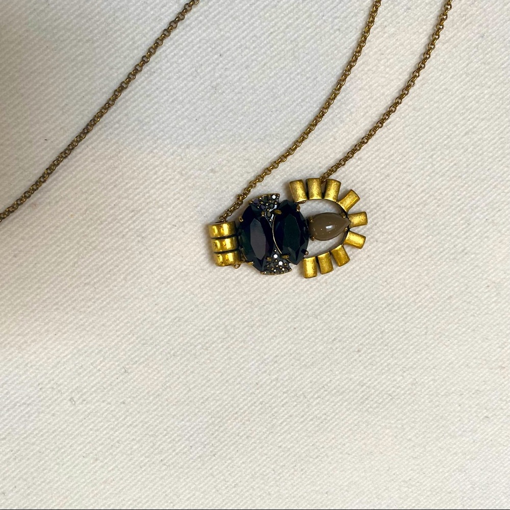 J. Crew Black & Gold pendant necklace